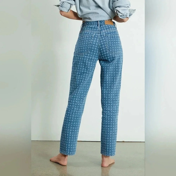 PacSun Distressed Dad Jeans, Color Medium Blue Size 23 - Picture 2 of 16